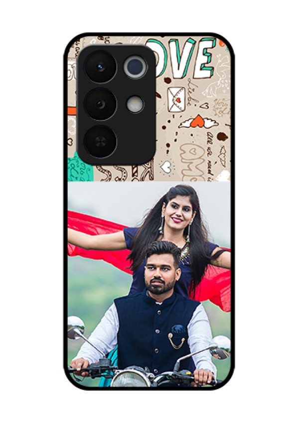 Realme Narzo 90X 5G Custom Glass Phone Case - Love Doodle Pattern