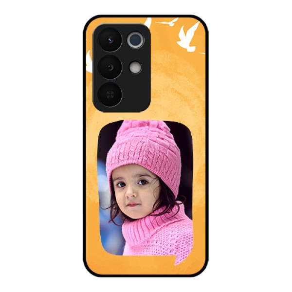Realme Narzo 90X 5G Custom Glass Phone Case - Water Color Design With Bird Icons Realme Narzo 90X 5G Custom Glass Phone Case - Water Color Design With Bird Icons