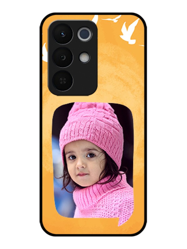Custom Realme Narzo 90X 5G Custom Glass Phone Case - Water Color Design With Bird Icons