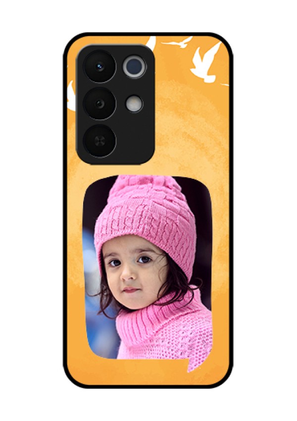 Realme Narzo 90X 5G Custom Glass Phone Case - Water Color Design With Bird Icons