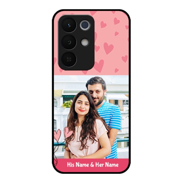 Realme Narzo 90X 5G Custom Glass Phone Case - Love Design Peach Color Realme Narzo 90X 5G Custom Glass Phone Case - Love Design Peach Color