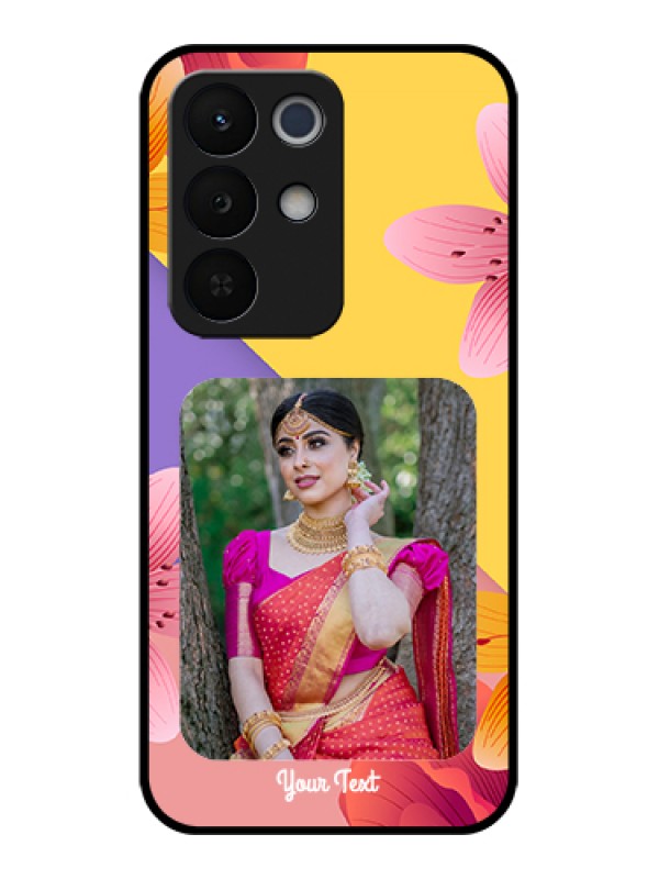 Custom Realme Narzo 90X 5G Custom Glass Phone Case - 3 Image With Vintage Floral Design