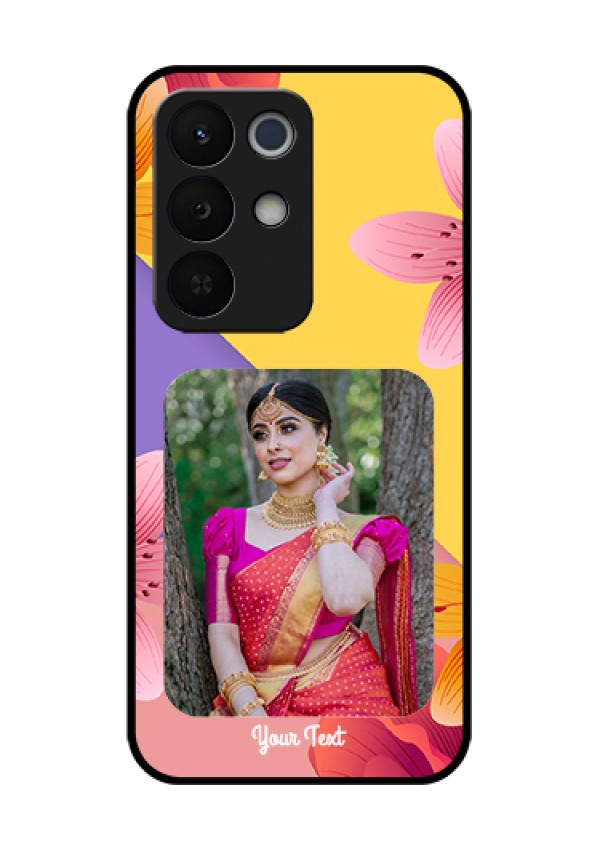 Realme Narzo 90X 5G Custom Glass Phone Case - 3 Image With Vintage Floral Design