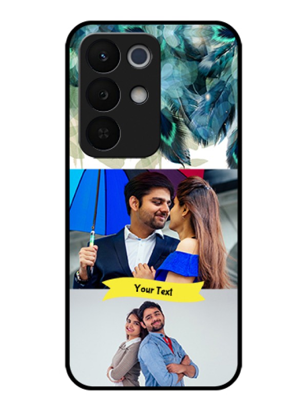 Custom Realme Narzo 90X 5G Custom Glass Phone Case - Image With Boho Peacock Feather Design