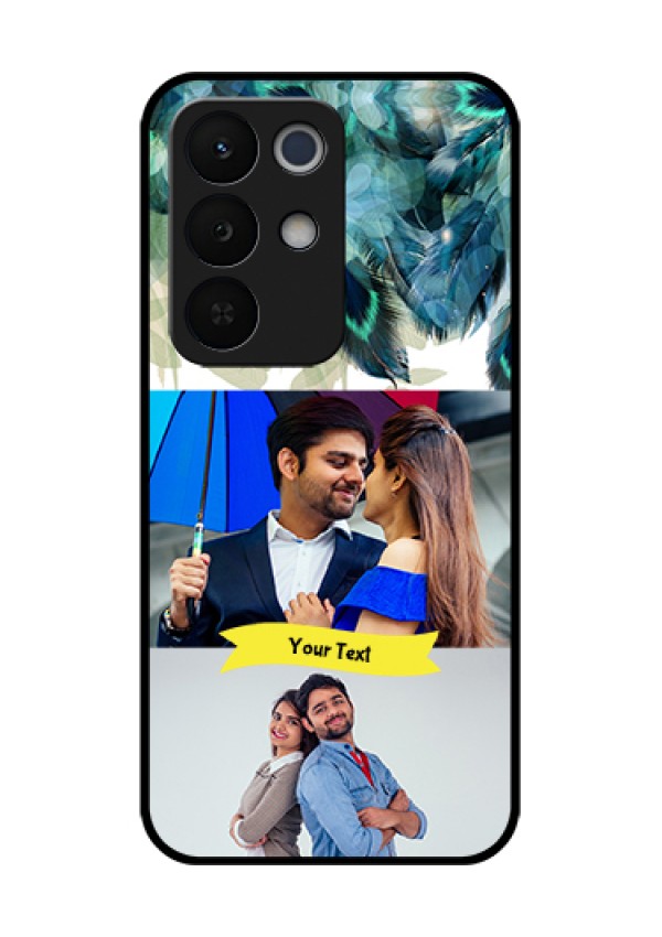 Realme Narzo 90X 5G Custom Glass Phone Case - Image With Boho Peacock Feather Design