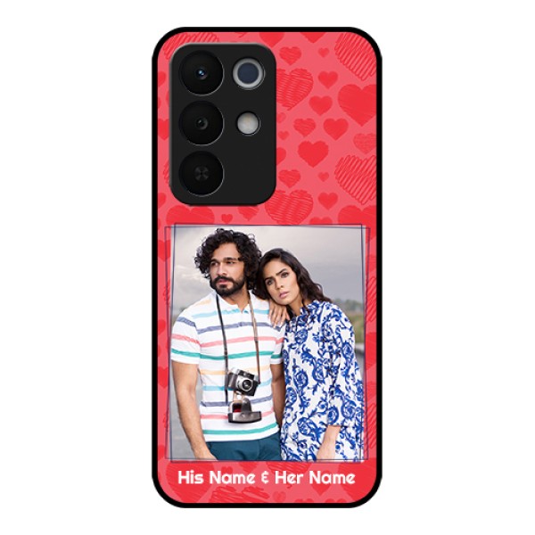 Realme Narzo 90X 5G Custom Glass Phone Case - With Red Heart Symbols Design Realme Narzo 90X 5G Custom Glass Phone Case - With Red Heart Symbols Design