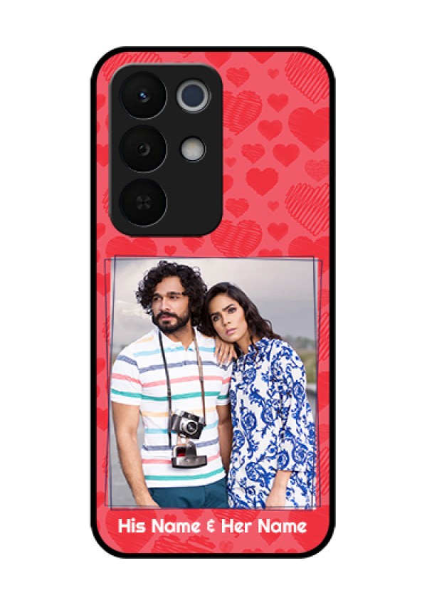 Realme Narzo 90X 5G Custom Glass Phone Case - With Red Heart Symbols Design