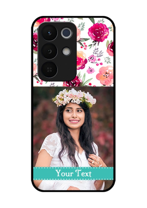 Realme Narzo 90X 5G Custom Glass Phone Case - Water Colors Floral Design
