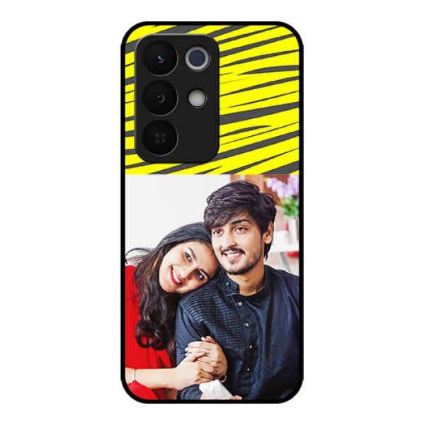 Realme Narzo 90X 5G Custom Glass Phone Case - Yellow Abstract Design