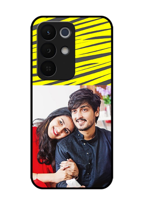 Realme Narzo 90X 5G Custom Glass Phone Case - Yellow Abstract Design