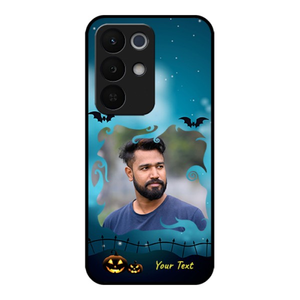 Realme Narzo 90X 5G Custom Glass Phone Case - Halloween Frame Design