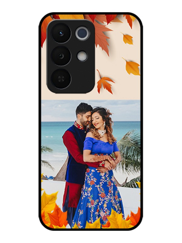 Custom Realme Narzo 90X 5G Custom Glass Phone Case - Autumn Maple Leaves Design