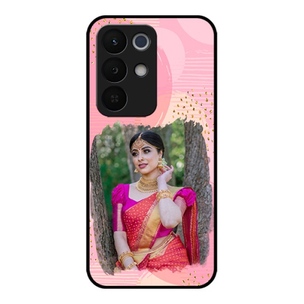 Realme Narzo 90X 5G Custom Glass Phone Case - Gold Glitter Splash Design Realme Narzo 90X 5G Custom Glass Phone Case - Gold Glitter Splash Design