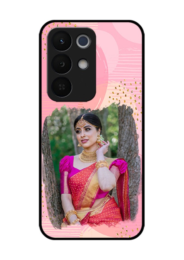 Realme Narzo 90X 5G Custom Glass Phone Case - Gold Glitter Splash Design