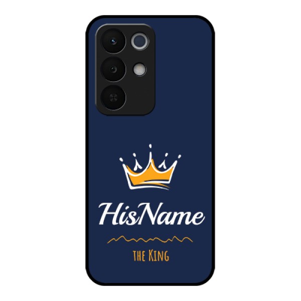 Realme Narzo 90X 5G Custom Glass Phone Case - King With Name Design