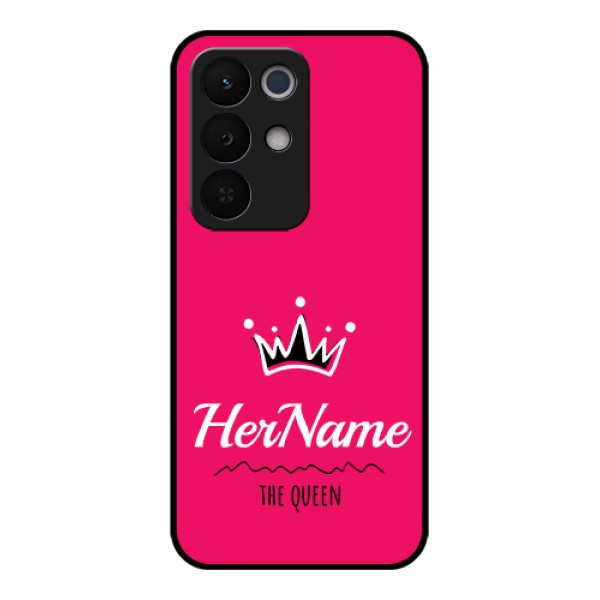 Realme Narzo 90X 5G Custom Glass Phone Case - Queen With Name Design Realme Narzo 90X 5G Custom Glass Phone Case - Queen With Name Design