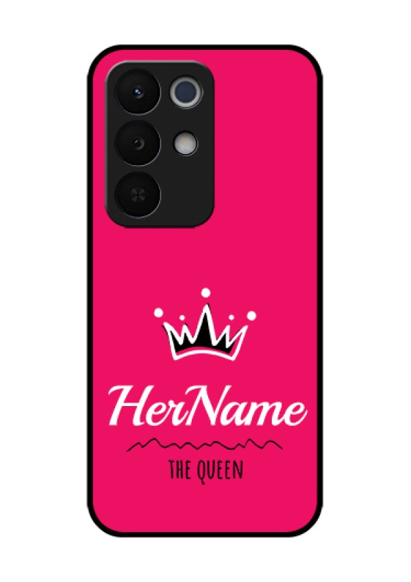 Realme Narzo 90X 5G Custom Glass Phone Case - Queen With Name Design