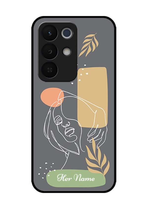 Realme Narzo 90X 5G Custom Glass Phone Case - Gazing Woman Line Art Design