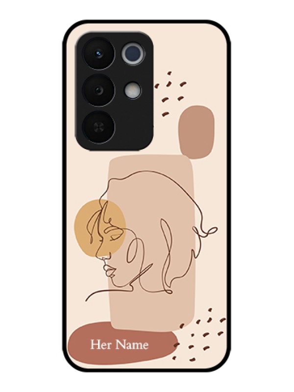 Custom Realme Narzo 90X 5G Custom Glass Phone Case - Calm Woman Line Art Design