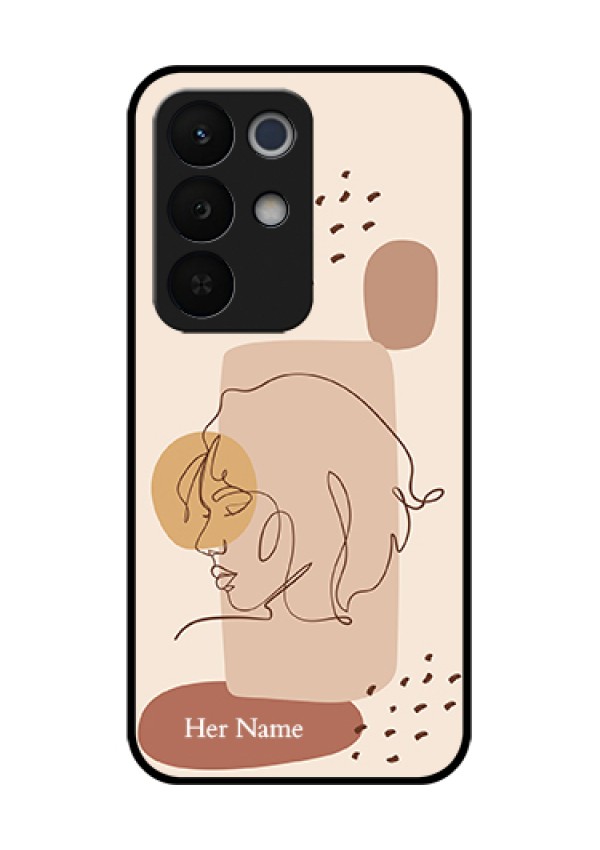 Realme Narzo 90X 5G Custom Glass Phone Case - Calm Woman Line Art Design