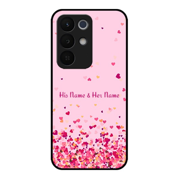 Realme Narzo 90X 5G Custom Glass Phone Case - Floating Hearts Design Realme Narzo 90X 5G Custom Glass Phone Case - Floating Hearts Design