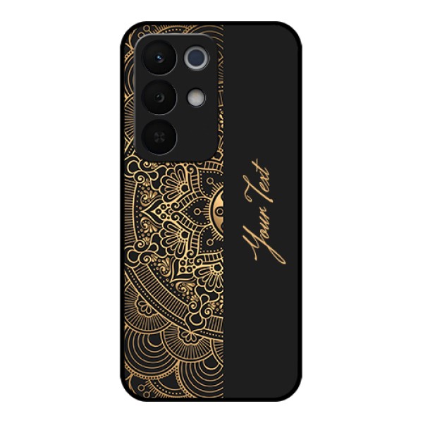 Realme Narzo 90X 5G Custom Glass Phone Case - Mandala Art With Custom Text Design Realme Narzo 90X 5G Custom Glass Phone Case - Mandala Art With Custom Text Design