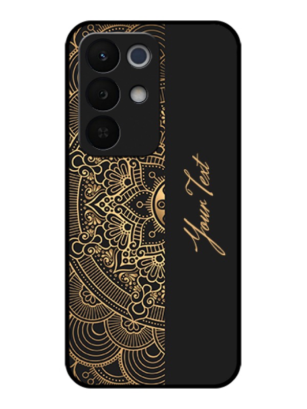 Custom Realme Narzo 90X 5G Custom Glass Phone Case - Mandala Art With Custom Text Design