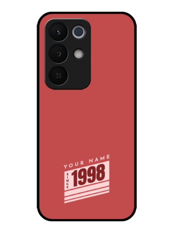 Custom Realme Narzo 90X 5G Custom Glass Phone Case - Red Custom Year Of Birth Design