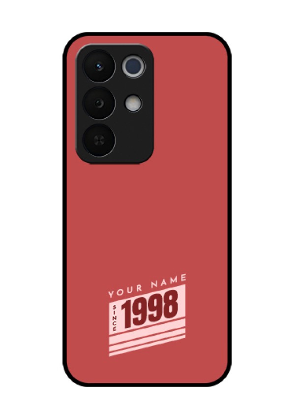 Realme Narzo 90X 5G Custom Glass Phone Case - Red Custom Year Of Birth Design