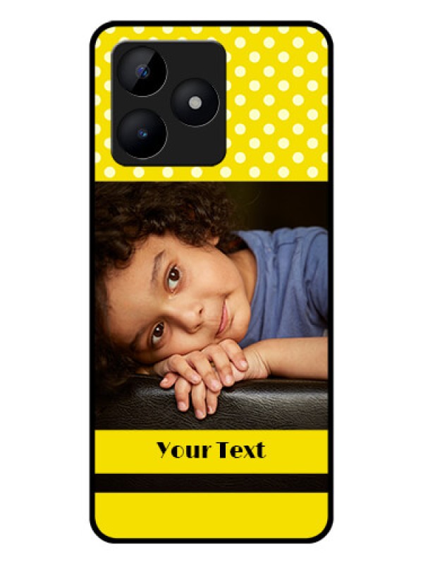 Custom Realme Narzo N53 Custom Glass Phone Case - Bright Yellow Case Design