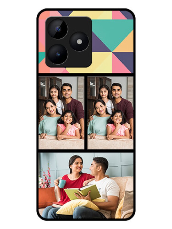 Custom Realme Narzo N53 Custom Glass Phone Case - Bulk Pic Upload Design
