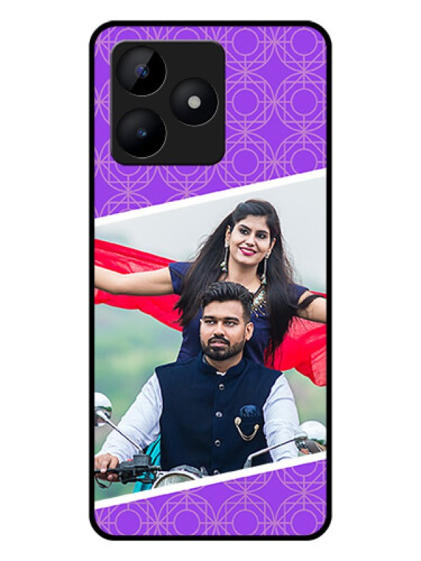Custom Realme Narzo N53 Custom Glass Phone Case - Violet Pattern Design