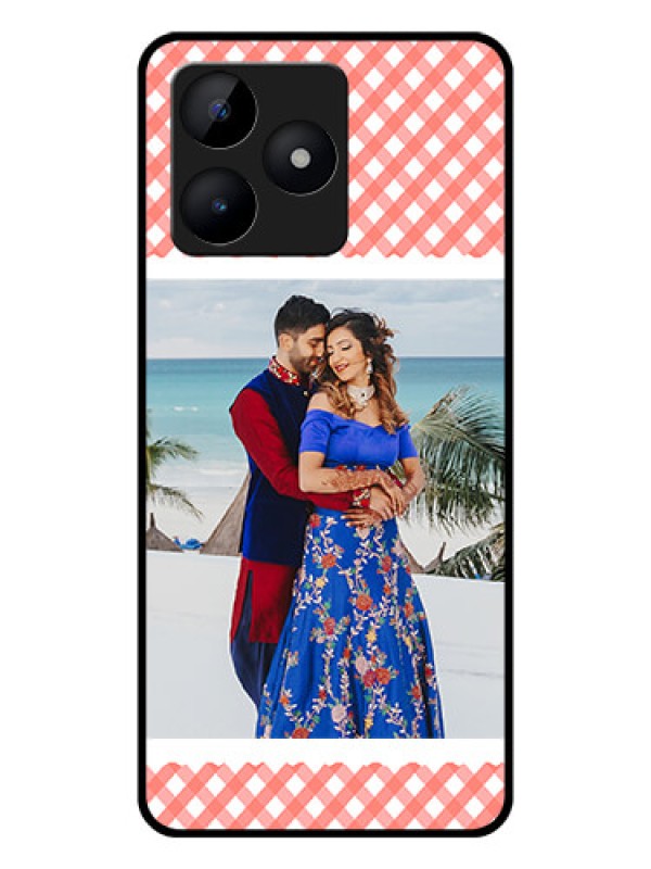 Custom Realme Narzo N53 Personalized Glass Phone Case - Pink Pattern Design