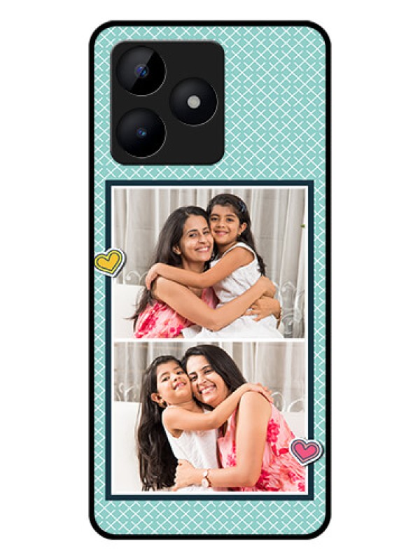 Custom Realme Narzo N53 Custom Glass Phone Case - 2 Image Holder with Pattern Design