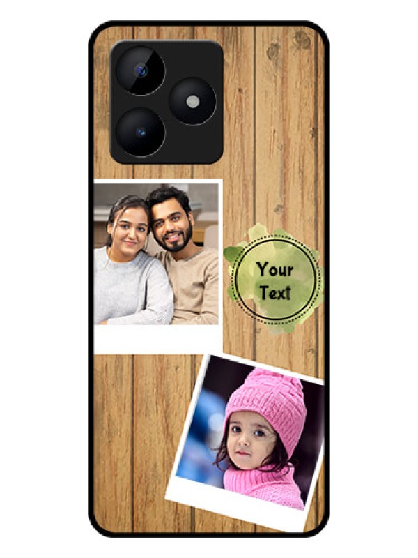 Custom Realme Narzo N53 Custom Glass Phone Case - Wooden Texture Design