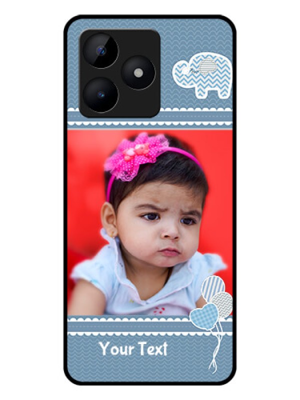 Custom Realme Narzo N53 Photo Printing on Glass Case - with Kids Pattern Design