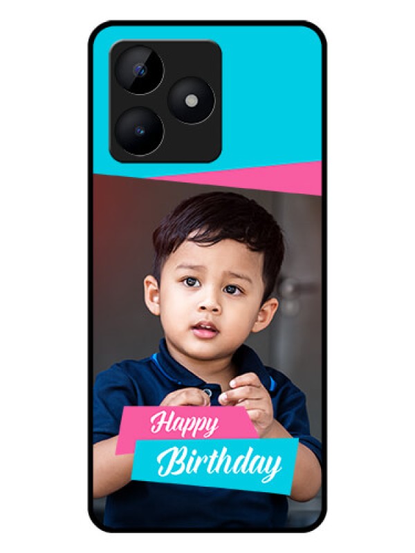 Custom Realme Narzo N53 Personalized Glass Phone Case - Image Holder with 2 Color Design