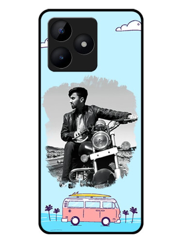 Custom Realme Narzo N53 Photo Printing on Glass Case - Travel & Adventure Design