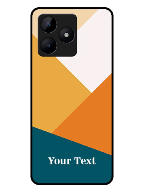 Custom Narzo N53 Personalized Glass Phone Case - Stacked Multi-colour Design