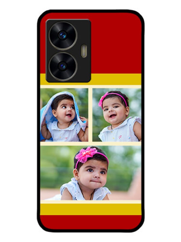 Custom Realme Narzo N55 Custom Glass Mobile Case - Multiple Pic Upload Design