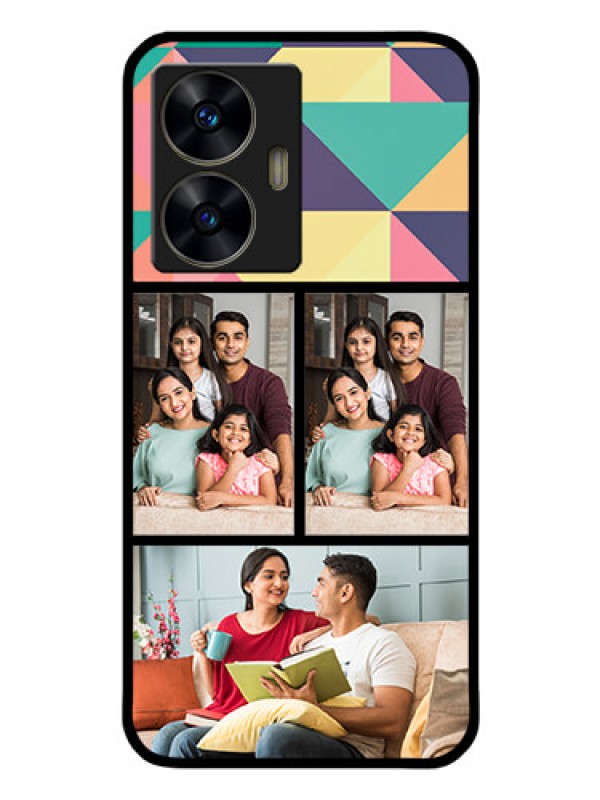 Custom Realme Narzo N55 Custom Glass Phone Case - Bulk Pic Upload Design