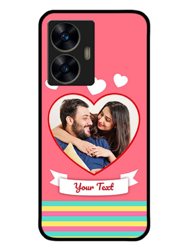 Custom Realme Narzo N55 Photo Printing on Glass Case - Love Doodle Design