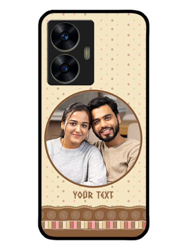 Custom Realme Narzo N55 Custom Glass Mobile Case - Brown Dotted Mobile Case Design