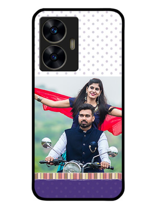 Custom Realme Narzo N55 Photo Printing on Glass Case - Cute Family Design