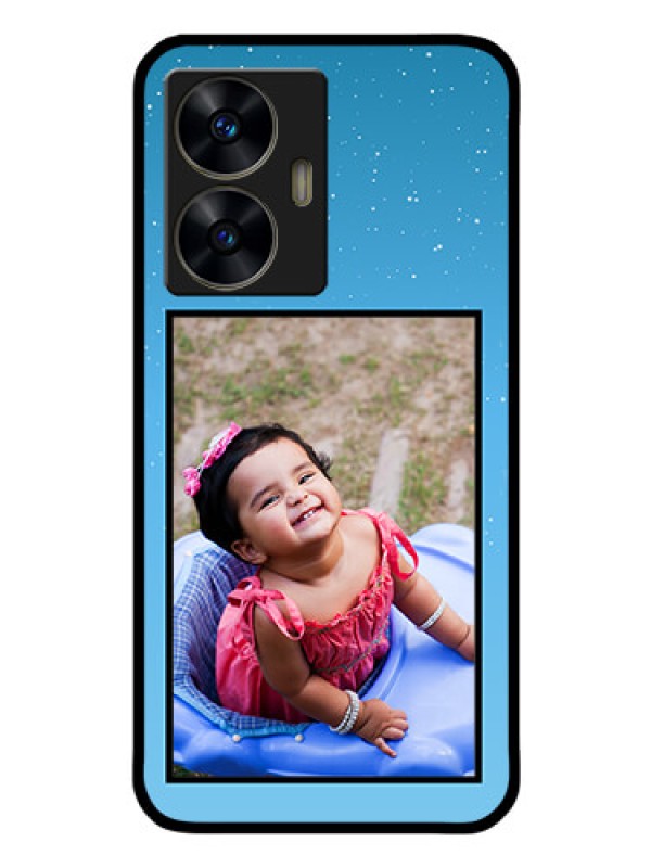 Custom Realme Narzo N55 Custom Glass Mobile Case - Wave Pattern Colorful Design