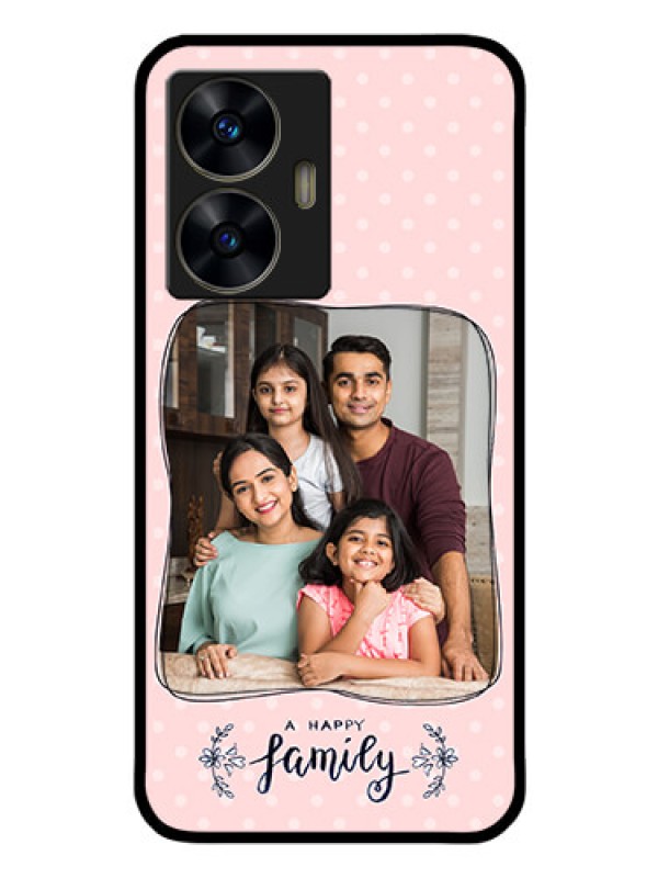 Custom Realme Narzo N55 Custom Glass Phone Case - Family with Dots Design