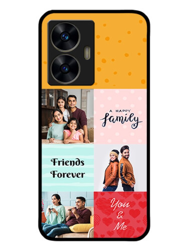 Custom Realme Narzo N55 Personalized Glass Phone Case - Images with Quotes Design