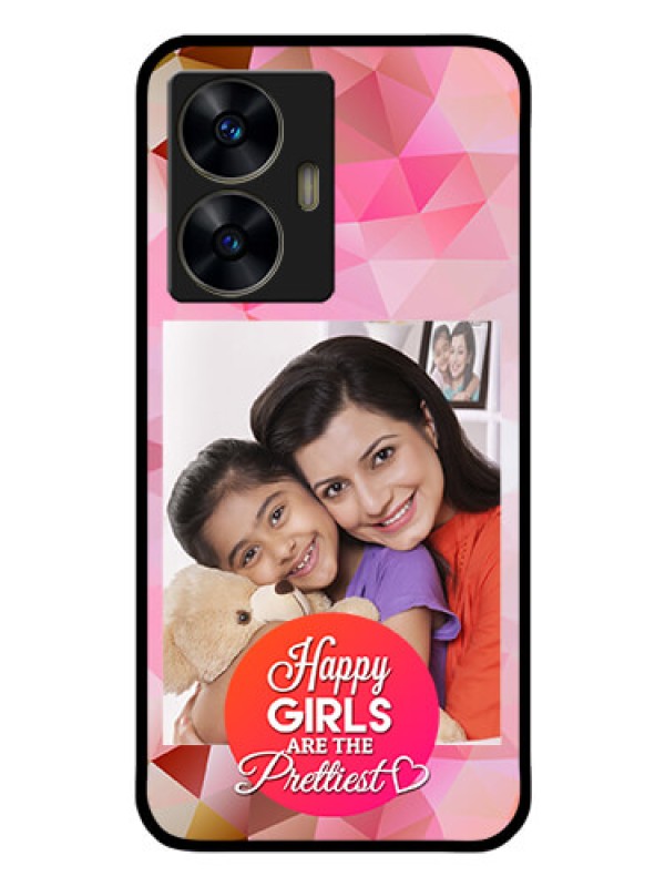 Custom Realme Narzo N55 Photo Printing on Glass Case - Abstract Triangle Design