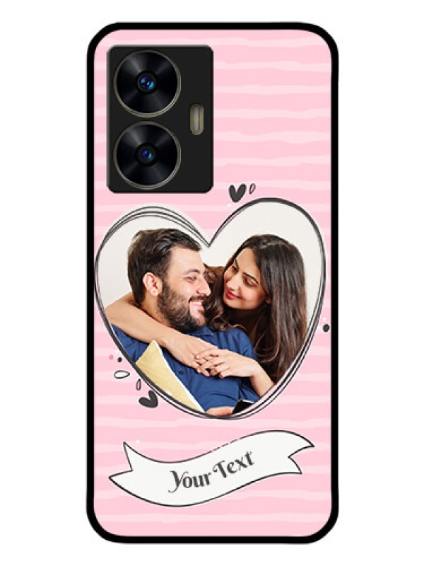 Custom Realme Narzo N55 Custom Glass Phone Case - Vintage Heart Design