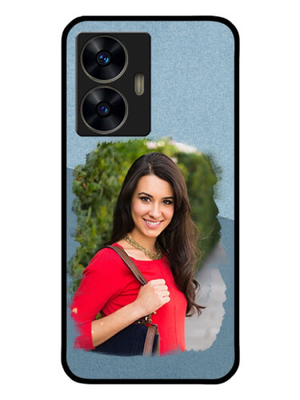 Custom Realme Narzo N55 Custom Glass Mobile Case - Grunge Line Art Design